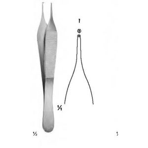 ADSON, 12 cm (4 1/2") 1X2 teeth