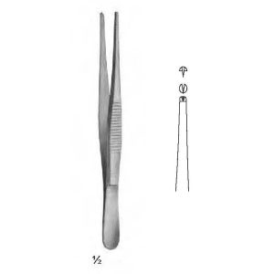 Dressing Tissue forceps, 1x2 Teeth 11.5 cm (4")